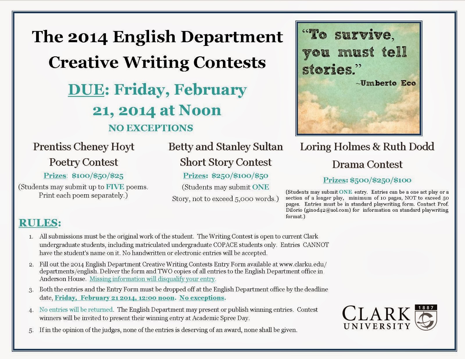 Rules for essay writing contest